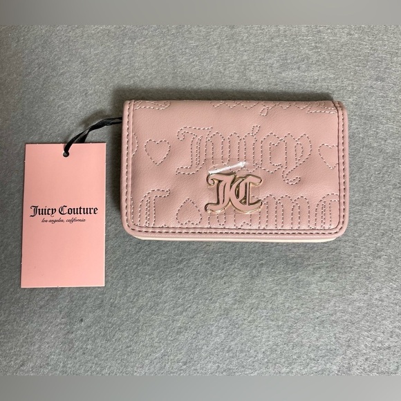 Juicy Couture Handbags - Juicy Couture Dusty Blush Pink Bifold Wallet Elongated Faux Leather NWT